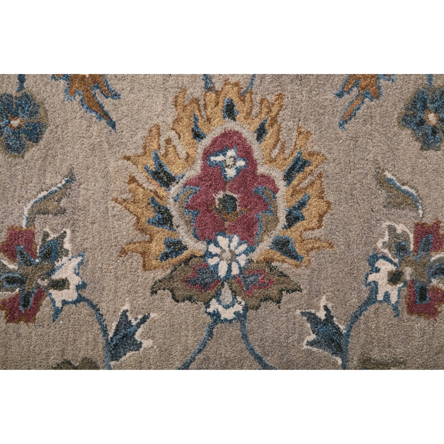 007 SI-1830623,SI-1830624,SI-1830625,SI-1830626,SI-1830627,SI-1830628 | Closeup | Rylan Transitional Oriental Rug - 8642F by Feizy in ivory, taupe, blue. Made from wool in a unique style.