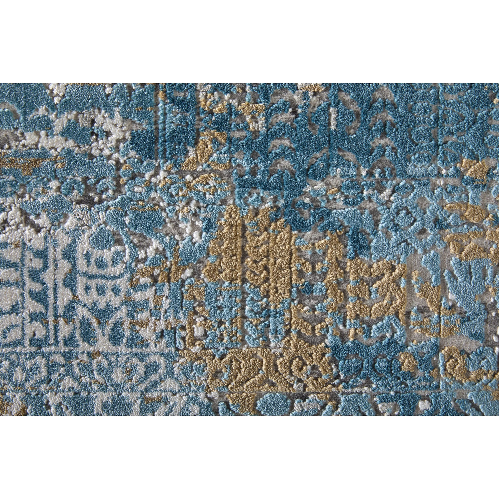 Cadiz Rug - 3890F by Feizy in blue, gray, gold. Made from viscose, acrylic in a unique style.