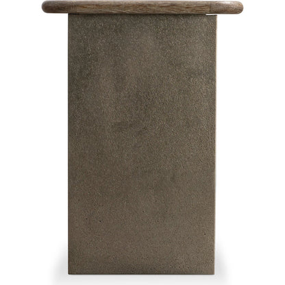 Melba Accent Table by Bernhardt in graphite, puma. Made from wood, metal in a rustic style.