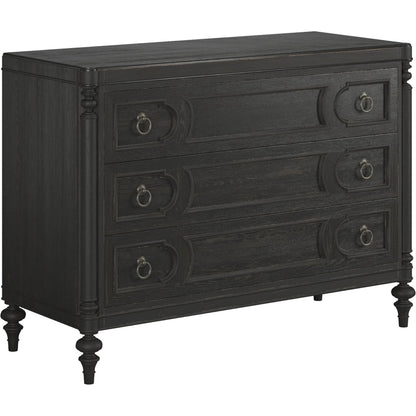 Atrium 3 Drawer Chest by A.R.T. Furniture in hand rubbed black, undertones of brown. Made from unique in a traditional style.