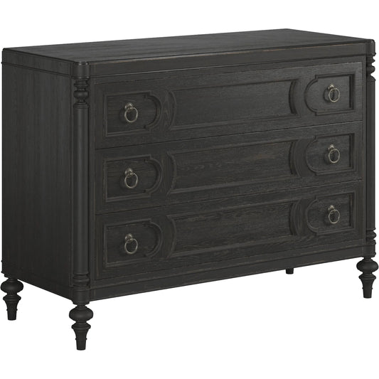 Atrium 3 Drawer Chest by A.R.T. Furniture in hand rubbed black, undertones of brown. Made from unique in a traditional style.