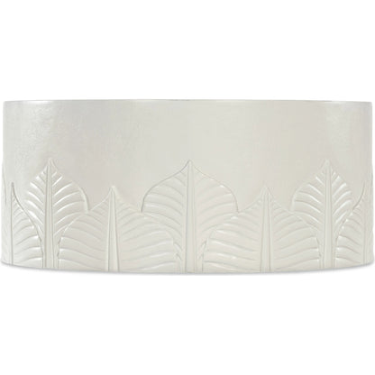 Commerce and Market Amelia Round Cocktail Table by Hooker Furniture in white plaster. Made from wood, resin in a modern style.