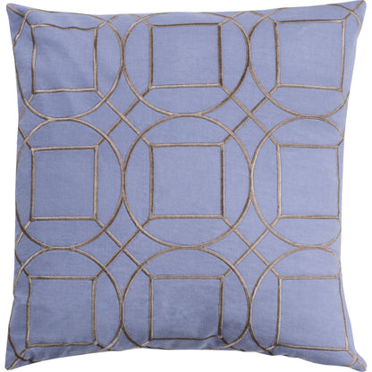 Skyline Pillow - 13578 by Surya in sky blue, light gray. Made from 100% linen in a transitional style.
