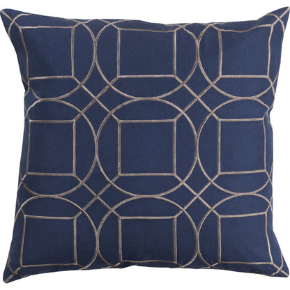 Skyline Pillow - 13578 by Surya in sky blue, light gray. Made from 100% linen in a transitional style.