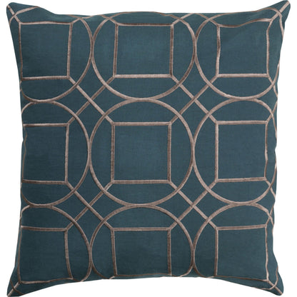 Skyline Pillow - 13578 by Surya in sky blue, light gray. Made from 100% linen in a transitional style.