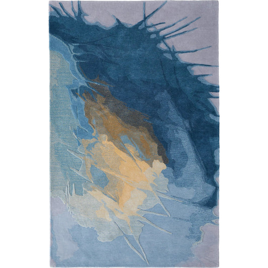 Kawai Rug - KAW8987F by Feizy in blue, gold, gray. Made from wool, viscose in a unique style.