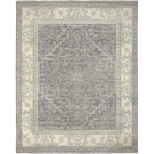 BAA-5001 Rug by Surya in medium gray, ivory, gray. Made from 100% wool in a unique style.