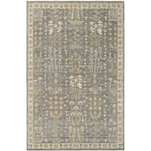 BAA-5003 Rug by Surya in charcoal, sage, tan, off-white. Made from 100% wool in a unique style.