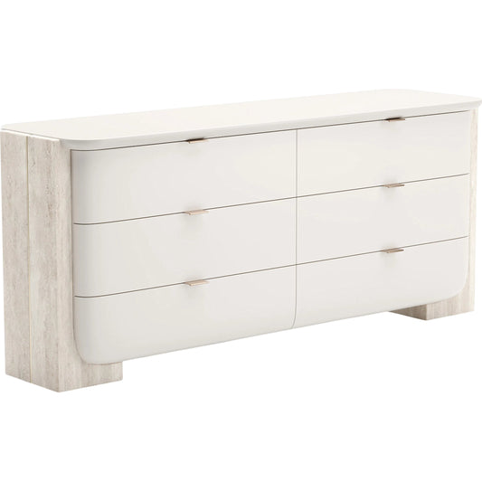 Overlap Dresser by Caracole. Made from stone in a transitional style.