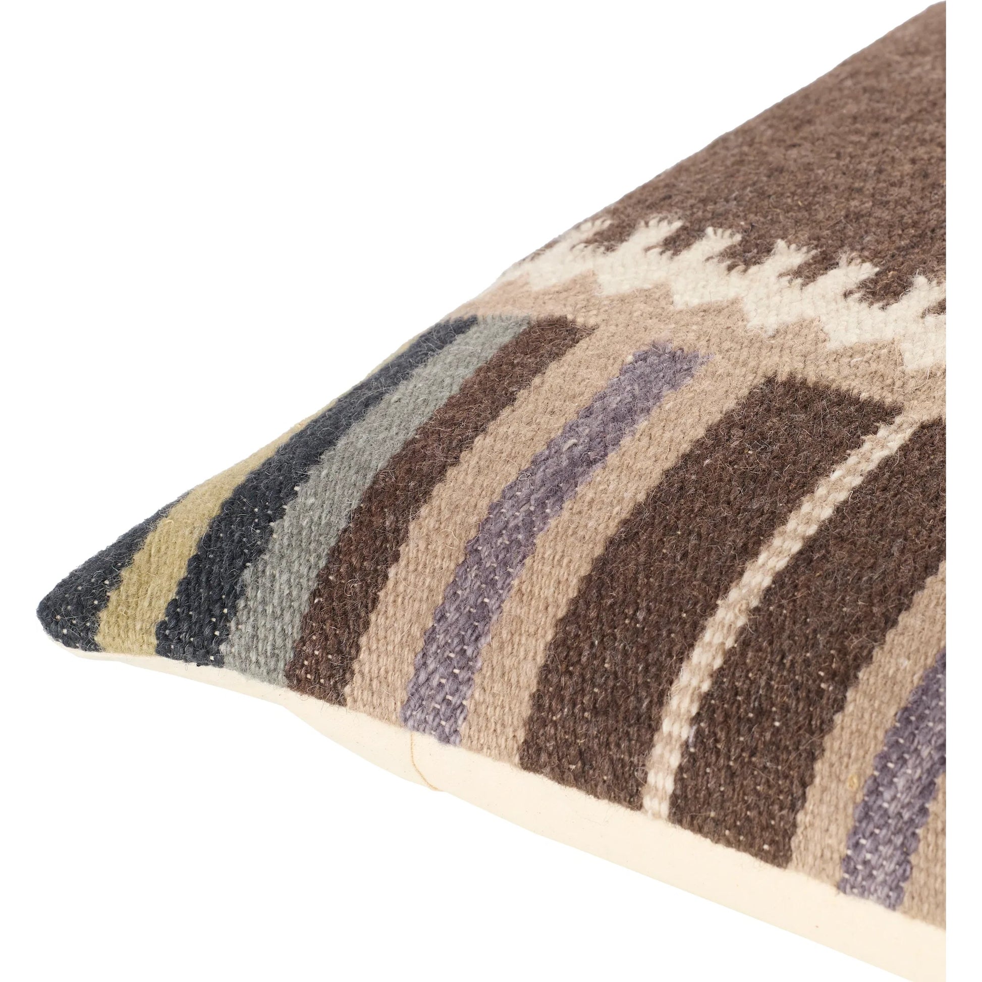Blanche 540886 Pillow by Surya in dark brown, oatmeal, medium brown, gray, charcoal. Made from wool, cotton in a cottage & farmhouse style.