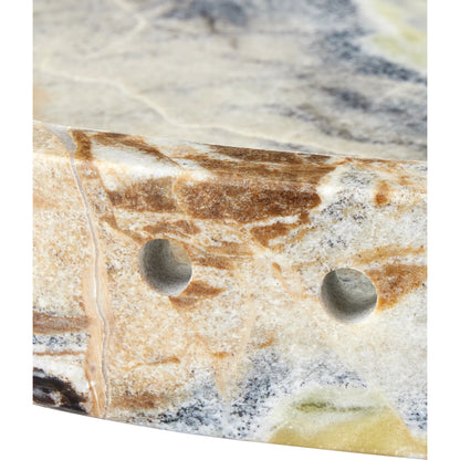 Freya Floral Jade Marble Tray by Currey and Company in natural. Made from floral jade marble in a modern style.