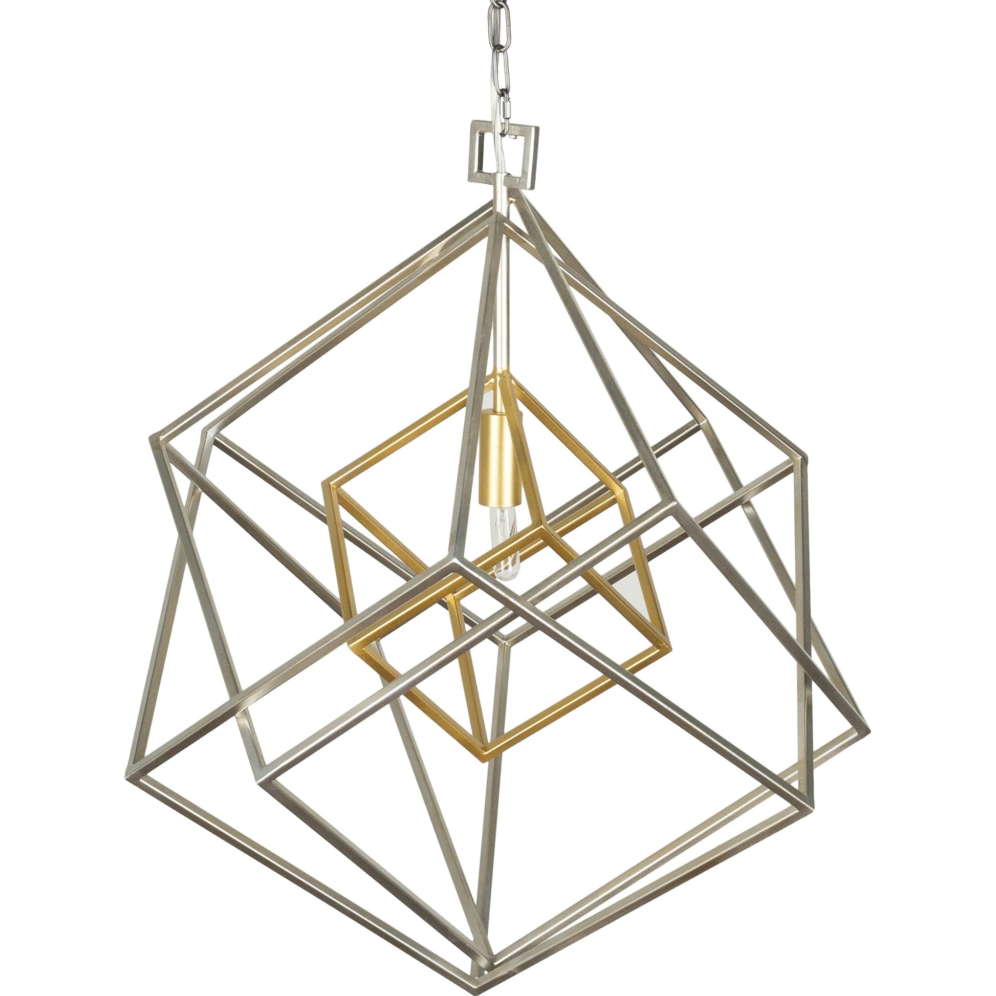 Blair Pendant Fixture by Surya in gold, translucent, metallic silver and natural, brown. Made from metal in a modern style.