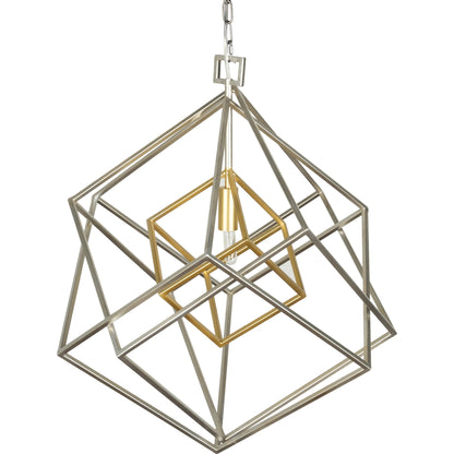 Blair Pendant Fixture by Surya in gold, translucent, metallic silver and natural, brown. Made from metal in a modern style.