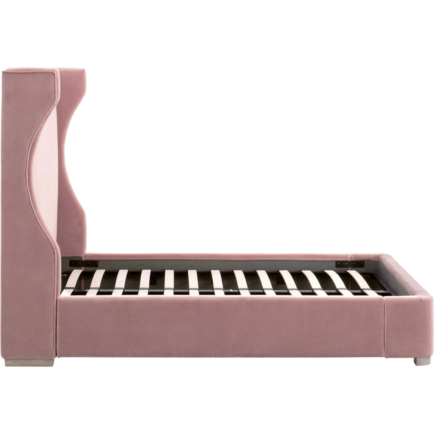 006 SI-2249289 | Additional Silo | Balboa Bed by Essentials For Living in petal and natural gray oak. Made from velvet, solid oak wood, plywood, metal in a eclectic & global style.