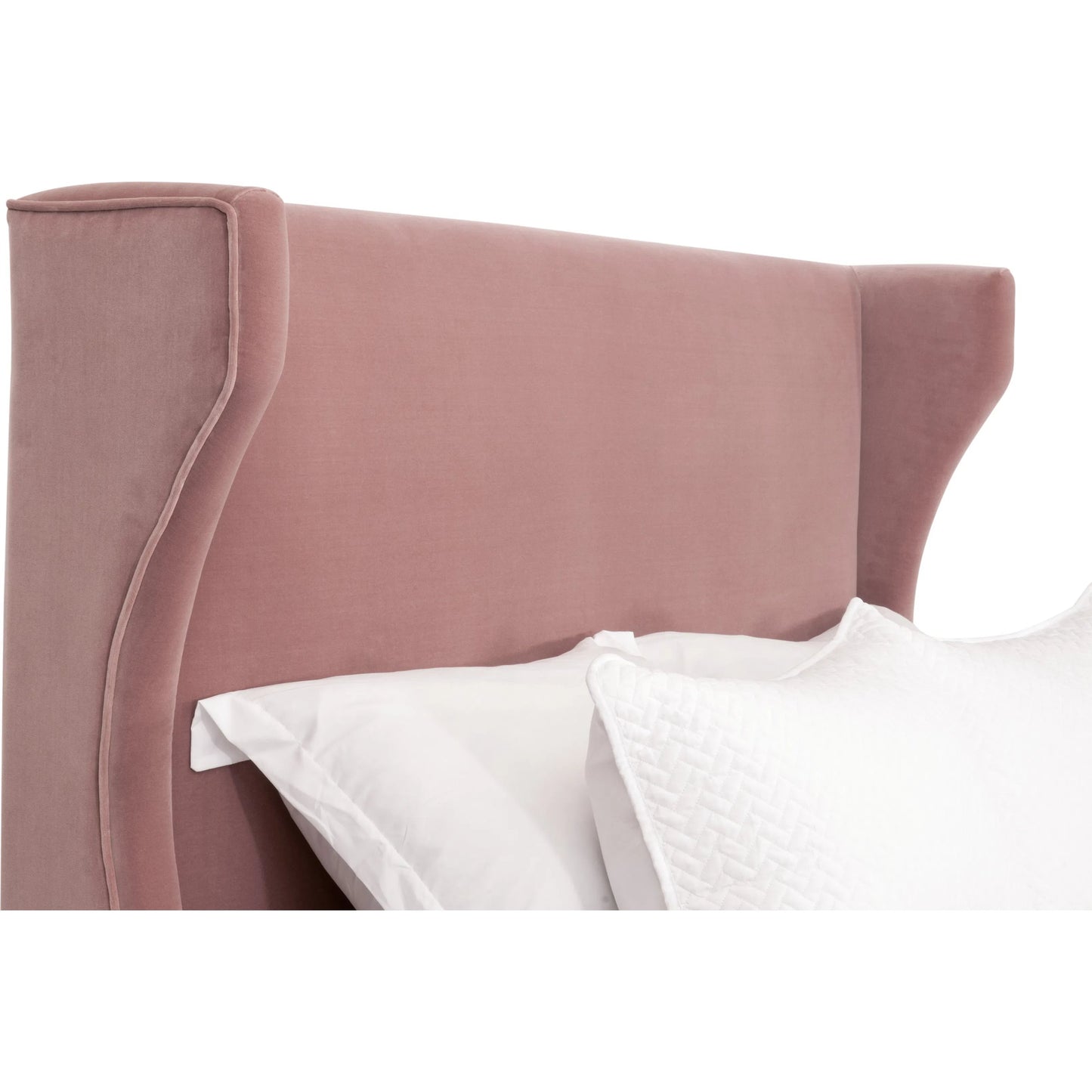 013 SI-2249289 | Closeup | Balboa Bed by Essentials For Living in petal and natural gray oak. Made from velvet, solid oak wood, plywood, metal in a eclectic & global style.