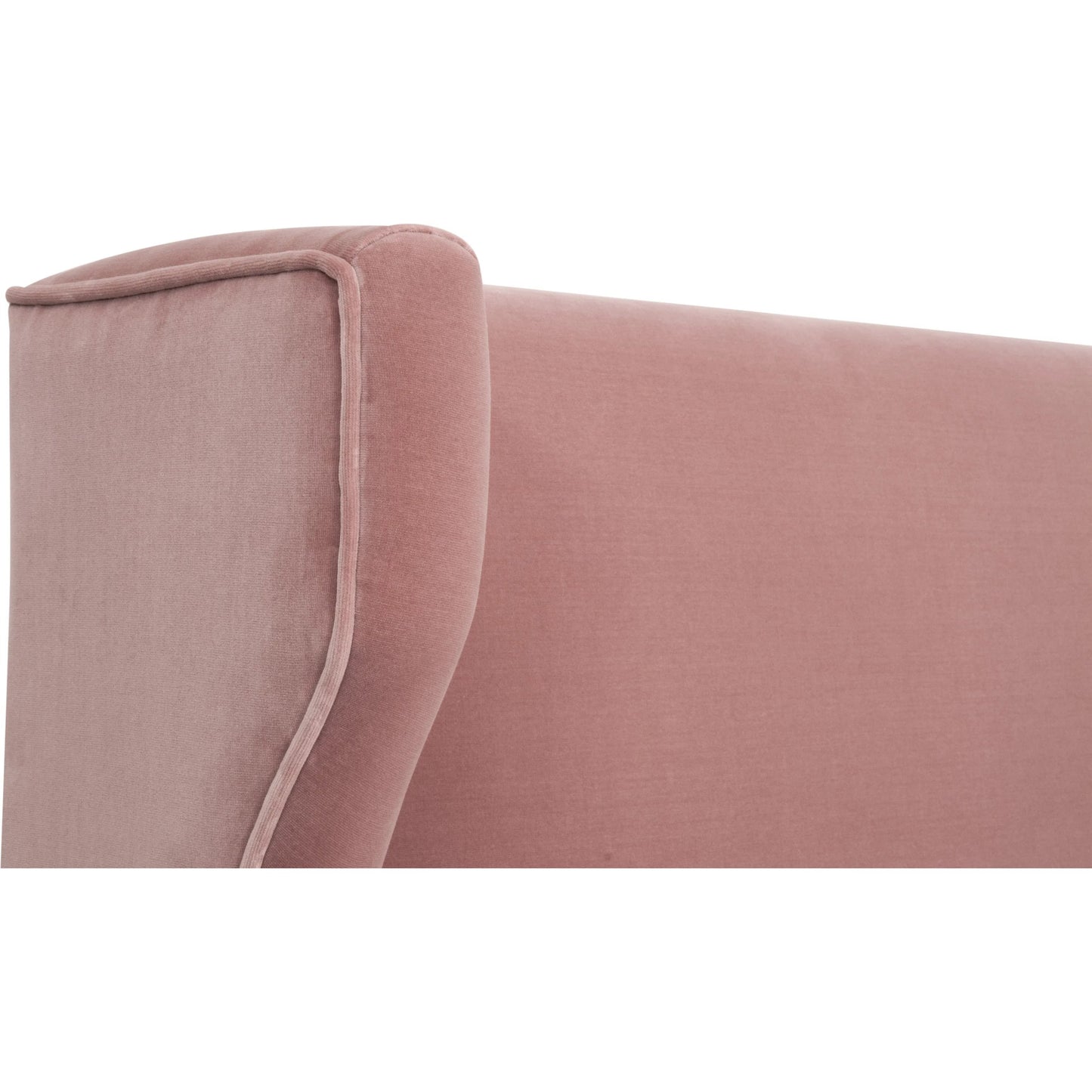 014 SI-2249289 | Closeup | Balboa Bed by Essentials For Living in petal and natural gray oak. Made from velvet, solid oak wood, plywood, metal in a eclectic & global style.