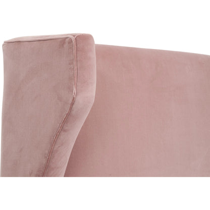 Balboa Bed by Essentials For Living in petal and natural gray oak. Made from velvet, solid oak wood, plywood, metal in a eclectic & global style.