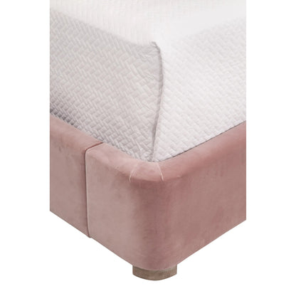 Balboa Bed by Essentials For Living in petal and natural gray oak. Made from velvet, solid oak wood, plywood, metal in a eclectic & global style.