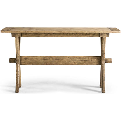 Echo Canyon Console Table by Jonathan Charles in faded oak. Made from oak in a cottage & farmhouse style.