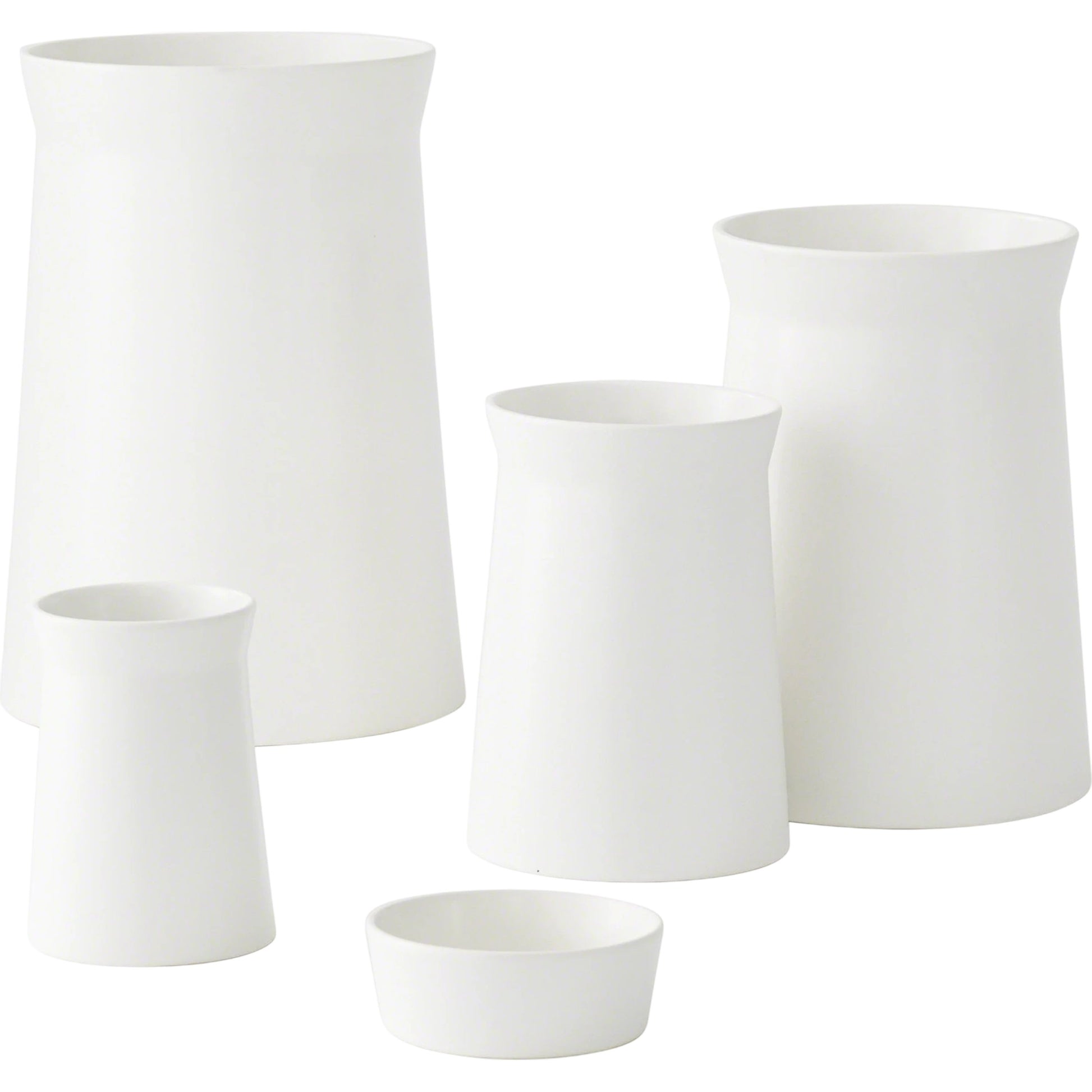 Soft Curve Vase by Global Views in white. Made from ceramic in a modern style.