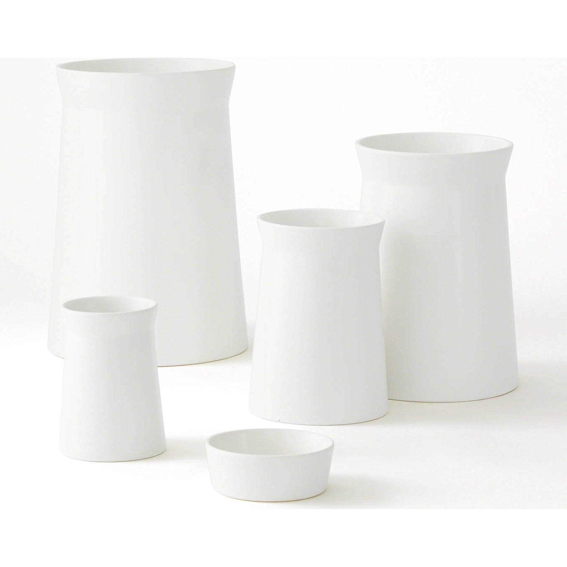 Soft Curve Vase by Global Views in white. Made from ceramic in a modern style.