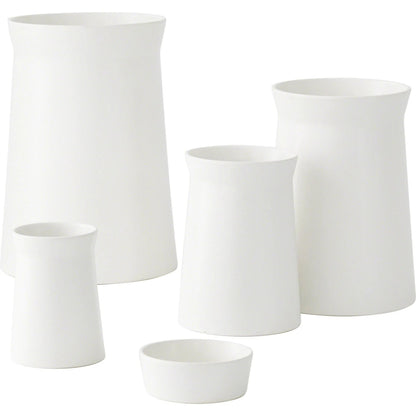 Soft Curve Vase by Global Views in white. Made from ceramic in a modern style.