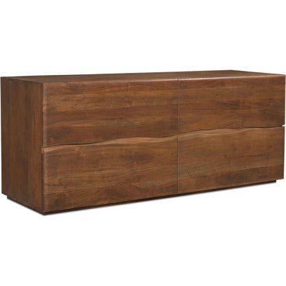 Watson 4 Drawer Dresser by Moe's Home Collection in walnut. Made from solid acacia, mdf back in a transitional style.