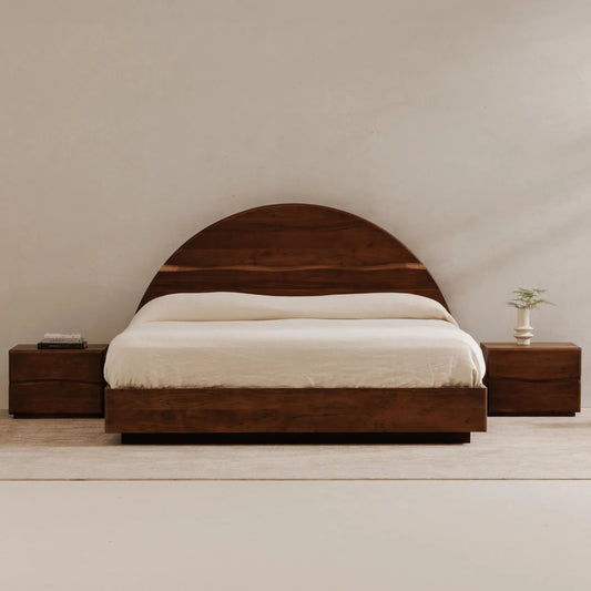 Watson Bed by Moe's Home Collection in walnut. Made from solid acacia in a transitional style.