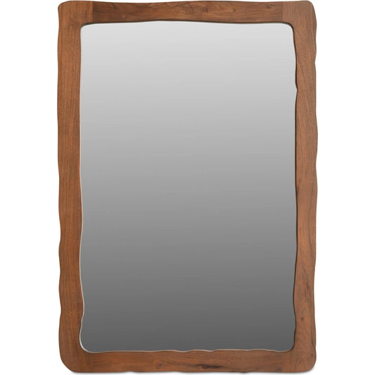 Ellis Mirror by Moe's Home Collection in walnut. Made from acacia wood, glass mirror, mdf backing in a unique style.