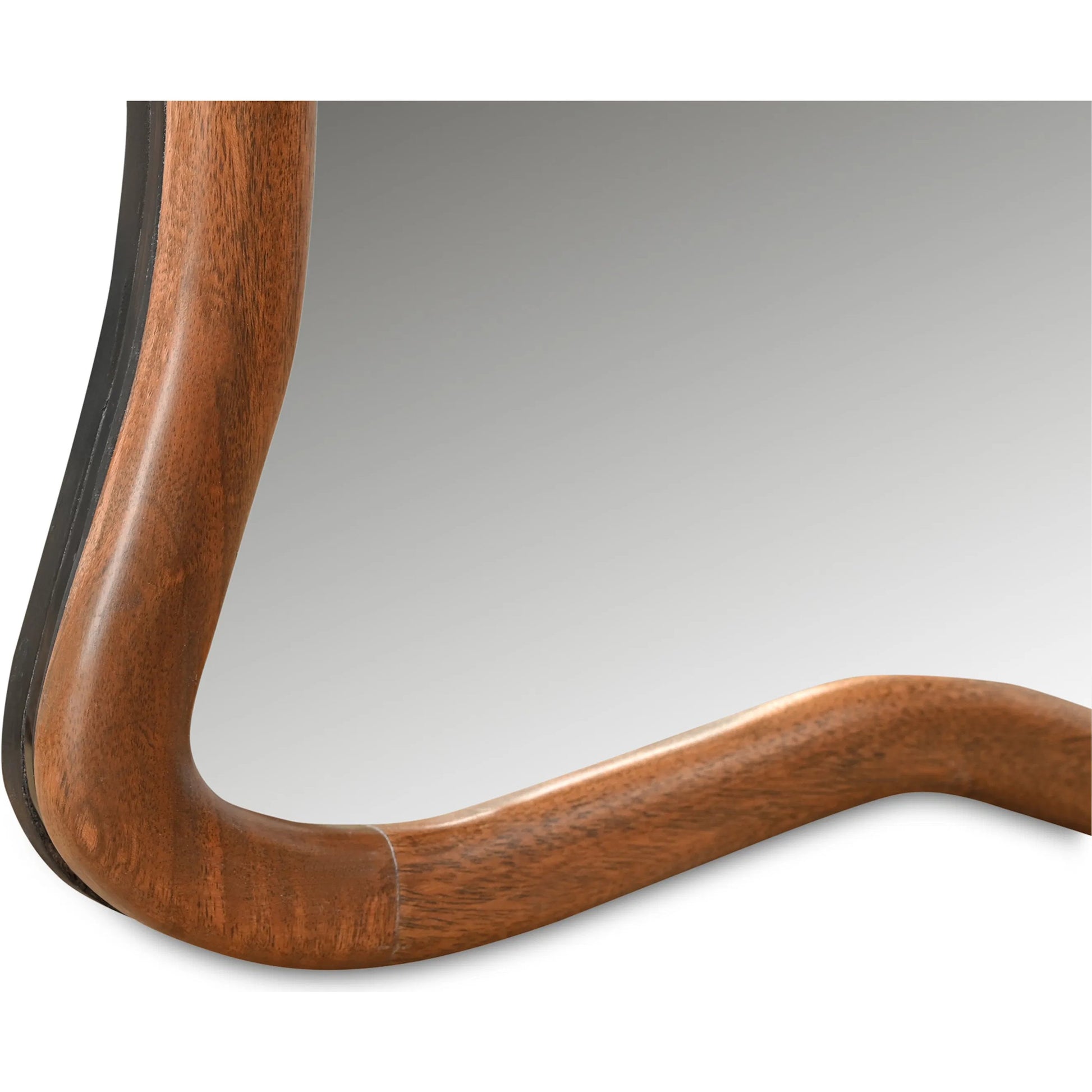 Leni Mirror by Moe's Home Collection in brown. Made from acacia wood, glass mirror, mdf backing in a modern style.