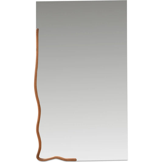 Leni Mirror by Moe's Home Collection in brown. Made from acacia wood, glass mirror, mdf backing in a unique style.
