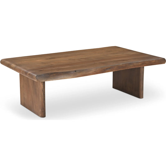Lila Table by Moe's Home Collection in brown and brown. Made from acacia wood, metal connecting plate in a unique style.