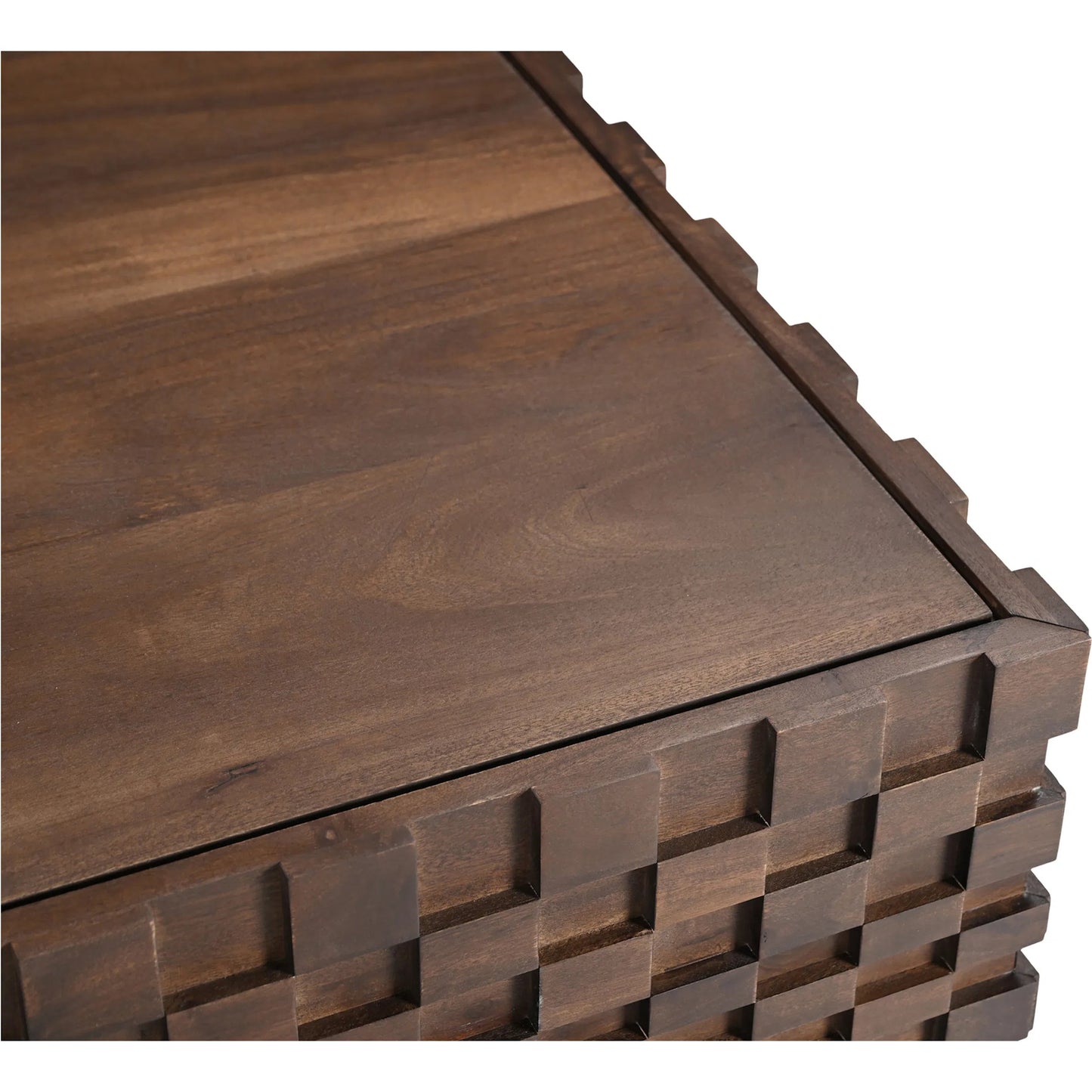 010 SI-2367987 | Closeup | Easton Storage Coffee Table by Moe's Home Collection in brown. Made from acacia wood, acacia veneer, carcass walls in solid acacia wood, top panel acacia veneer, drawer bottom panel acacia veneer in a traditional style.