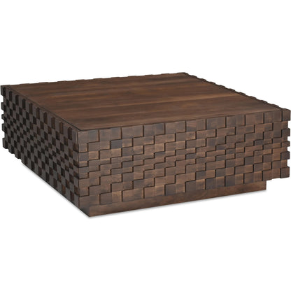 Easton Storage Coffee Table by Moe's Home Collection in brown. Made from acacia wood, acacia veneer, carcass walls in solid acacia wood, top panel acacia veneer, drawer bottom panel acacia veneer in a traditional style.