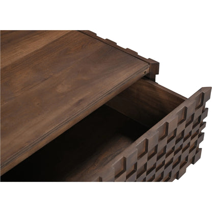 Easton Storage Coffee Table by Moe's Home Collection in brown. Made from acacia wood, acacia veneer, carcass walls in solid acacia wood, top panel acacia veneer, drawer bottom panel acacia veneer in a traditional style.