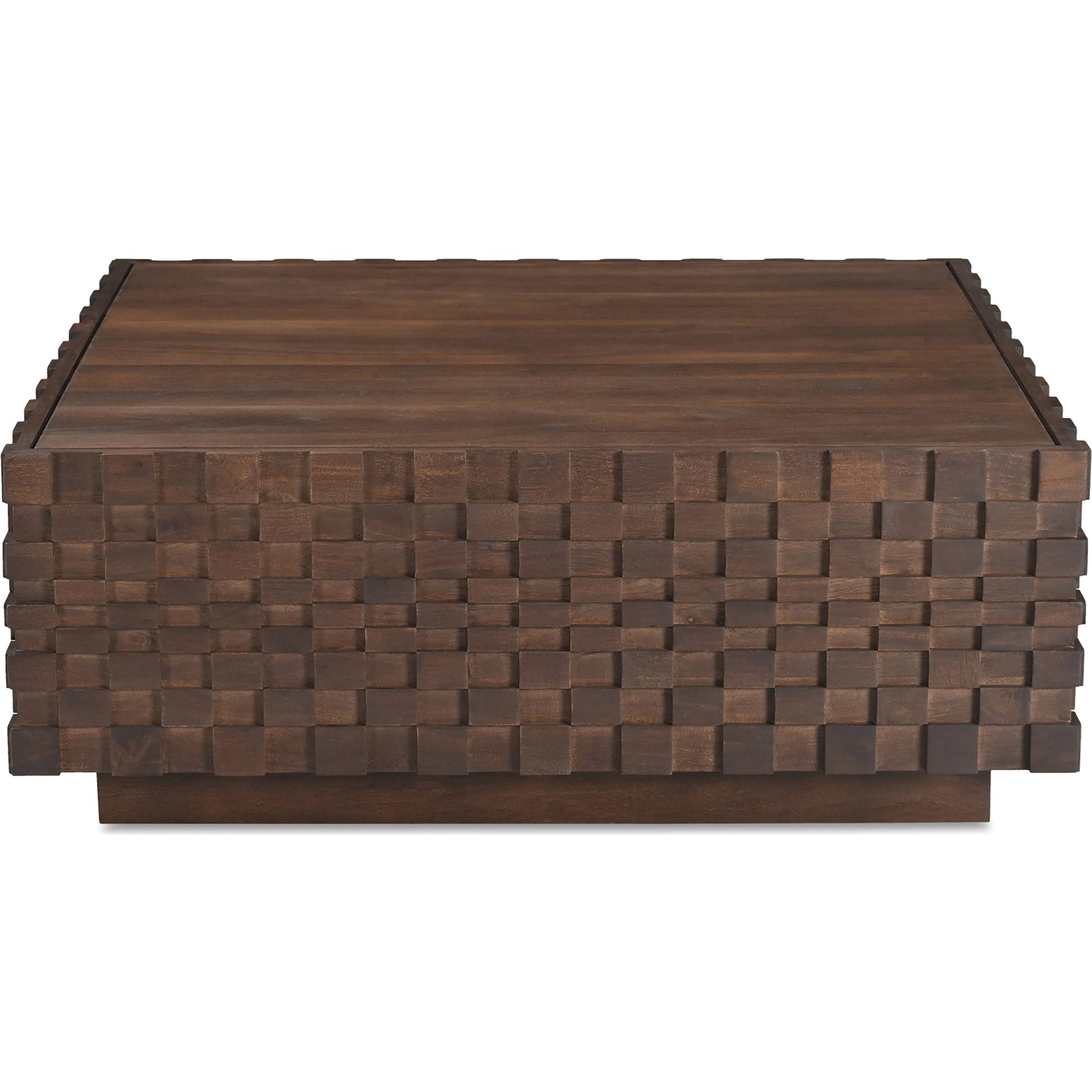 Easton Storage Coffee Table by Moe's Home Collection in brown. Made from acacia wood, acacia veneer, carcass walls in solid acacia wood, top panel acacia veneer, drawer bottom panel acacia veneer in a traditional style.