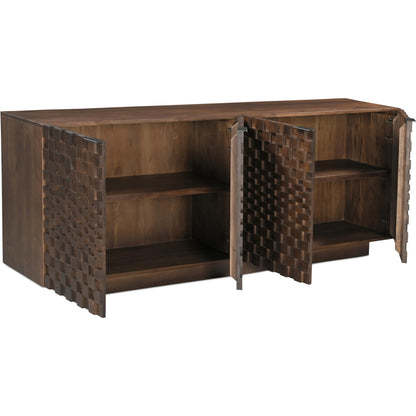 Easton Sideboard by Moe's Home Collection in brown. Made from acacia wood, acacia veneer, solid acacia wood, back panel in acacia veneer. in a traditional style.