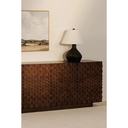 Easton Sideboard by Moe's Home Collection in brown. Made from acacia wood, acacia veneer, solid acacia wood, back panel in acacia veneer. in a traditional style.