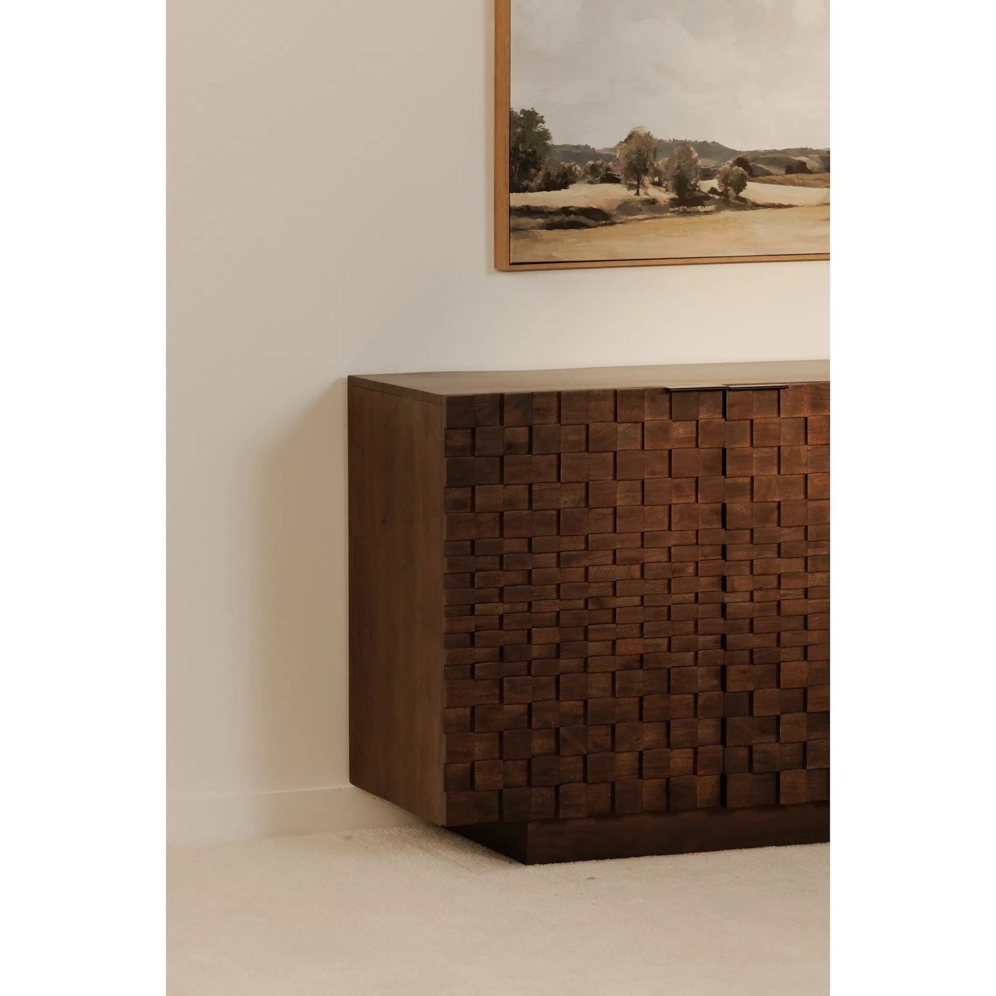 Easton Sideboard by Moe's Home Collection in brown. Made from acacia wood, acacia veneer, solid acacia wood, back panel in acacia veneer. in a traditional style.