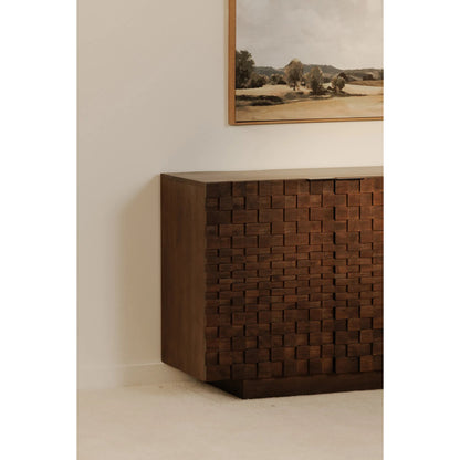 Easton Sideboard by Moe's Home Collection in brown. Made from acacia wood, acacia veneer, solid acacia wood, back panel in acacia veneer. in a traditional style.