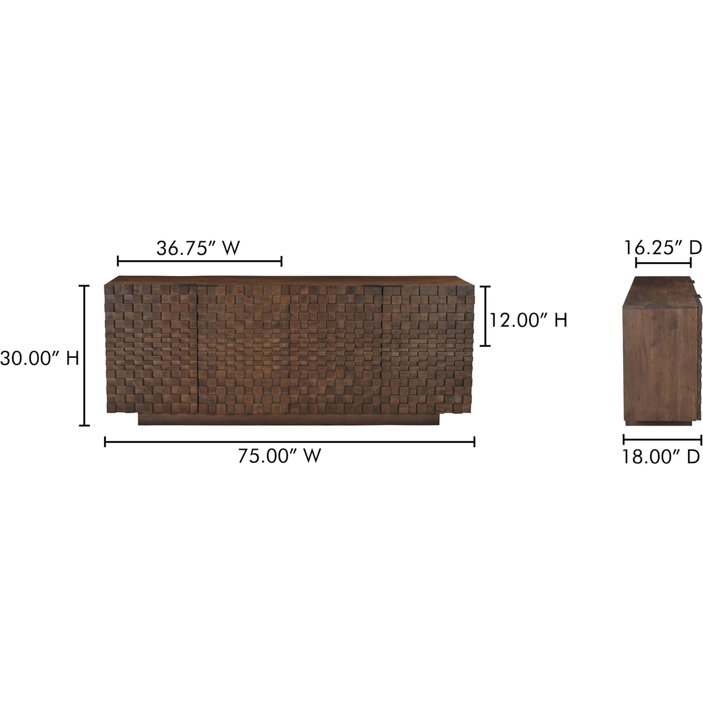 008 SI-2367986 | Additional Silo | Easton Sideboard by Moe's Home Collection in brown. Made from acacia wood, acacia veneer, solid acacia wood, back panel in acacia veneer. in a traditional style.