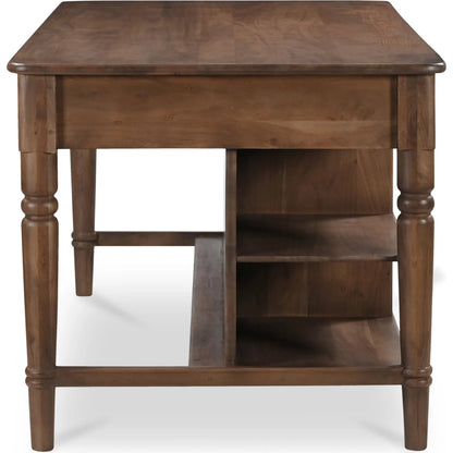 Russet Kitchen Island by Moe's Home Collection in brown. Made from acacia wood, acacia veneer in a traditional style.