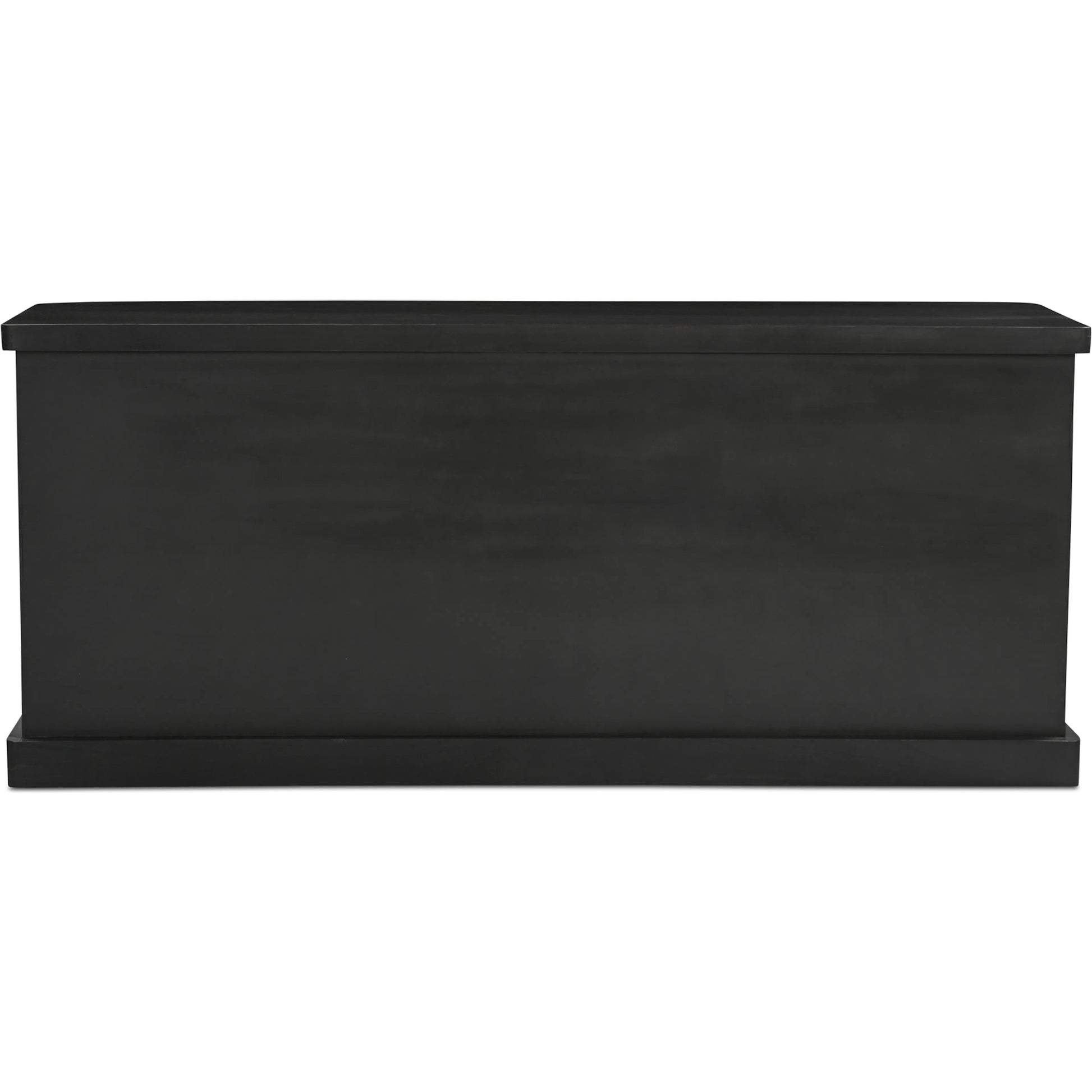 Mona Sideboard by Moe's Home Collection in black. Made from solid neem wood, tempered glass, pine veneer back in a traditional style.