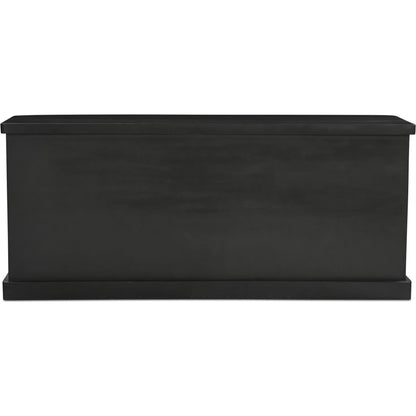 Mona Sideboard by Moe's Home Collection in black. Made from solid neem wood, tempered glass, pine veneer back in a traditional style.