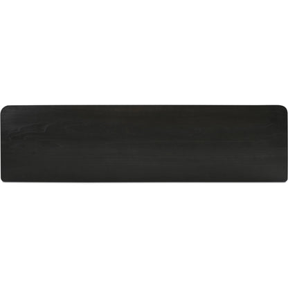 Mona Sideboard by Moe's Home Collection in black. Made from solid neem wood, tempered glass, pine veneer back in a traditional style.