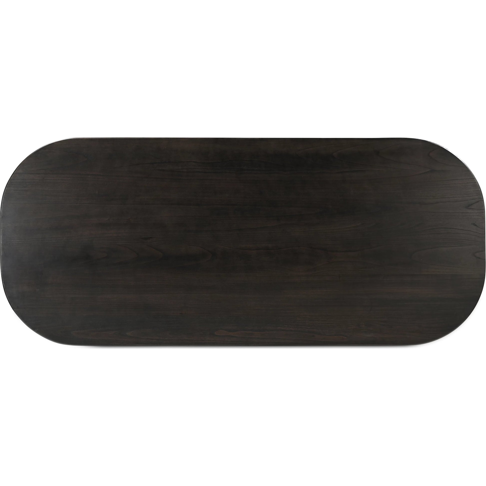 Glenn Oval Dining Table by Moe's Home Collection in dark brown. Made from solid neem wood, iron bar, connecting plates in a traditional style.