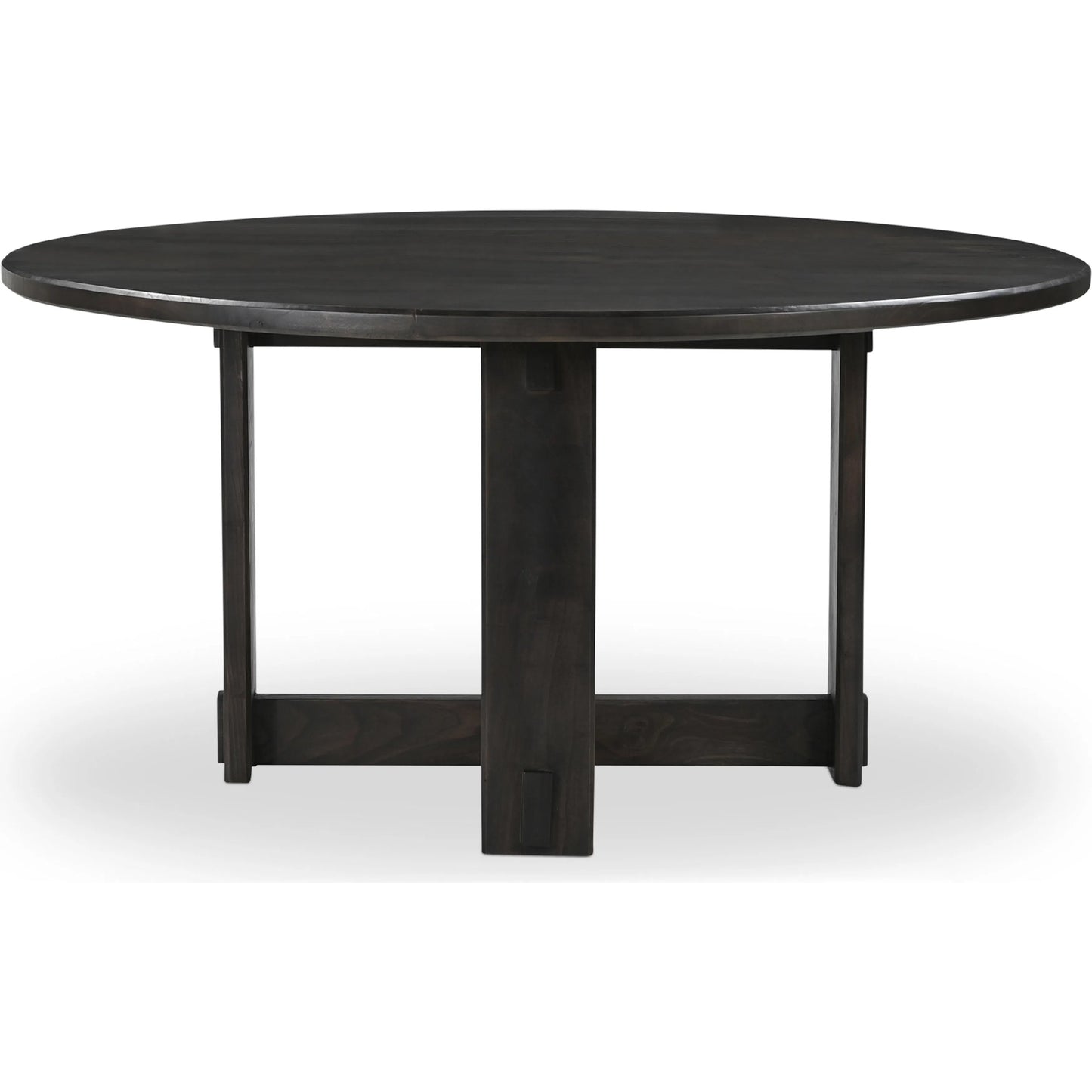 001 SI-2368083 | Additional Silo | Glenn Round Dining Table by Moe's Home Collection in dark brown. Made from solid neem wood, iron bar, connecting plates in a traditional style.