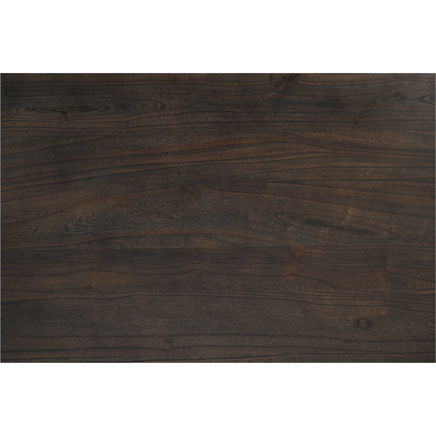 004 SI-2368083 | Closeup | Glenn Round Dining Table by Moe's Home Collection in dark brown. Made from solid neem wood, iron bar, connecting plates in a traditional style.