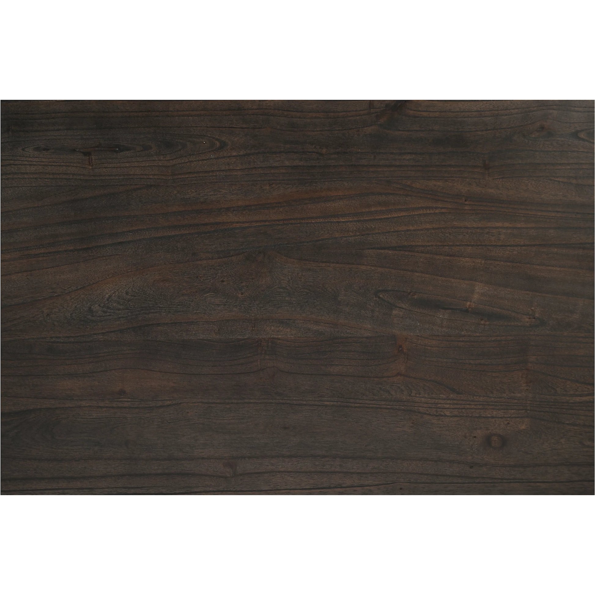 Glenn Round Dining Table by Moe's Home Collection in dark brown. Made from solid neem wood, iron bar, connecting plates in a traditional style.