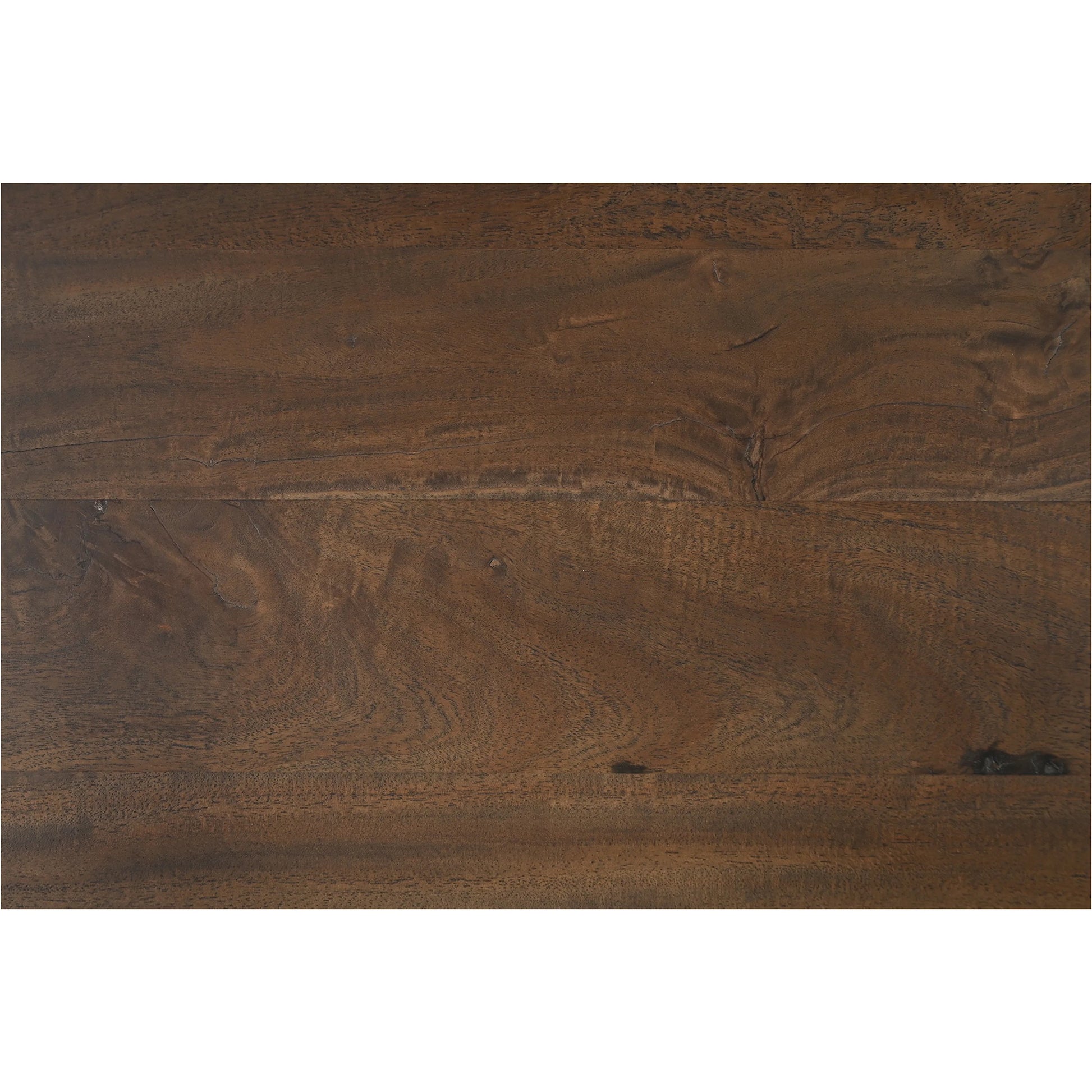 Hadley Console Table by Moe's Home Collection in warm brown. Made from reclaimed neem wood, mango veneer covering plate for legs opening, metal connecting plate in a traditional style.